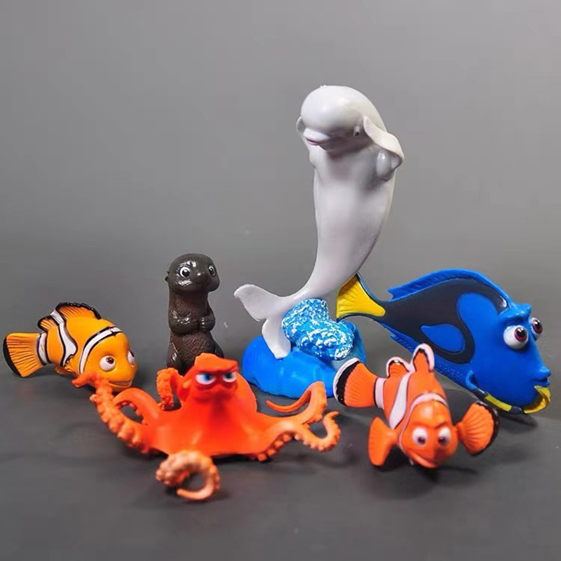 Aquarium Fish Dolphin - かわいい 6 PC 人形像世界の魚造園 Squidward ピエロ魚イルカ水槽水族館の装飾