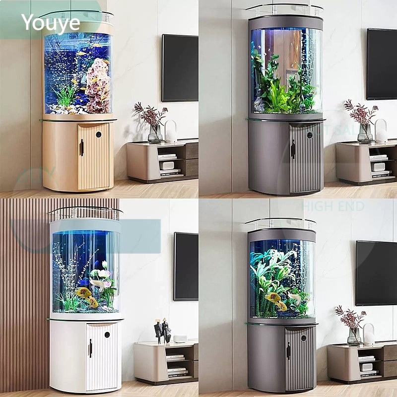 Aquarium Fish Low Maintenance - ZL半円底面フィルターガラス水槽デスクトップエコフレンドリー低メンテナンス家庭用アクアリウム