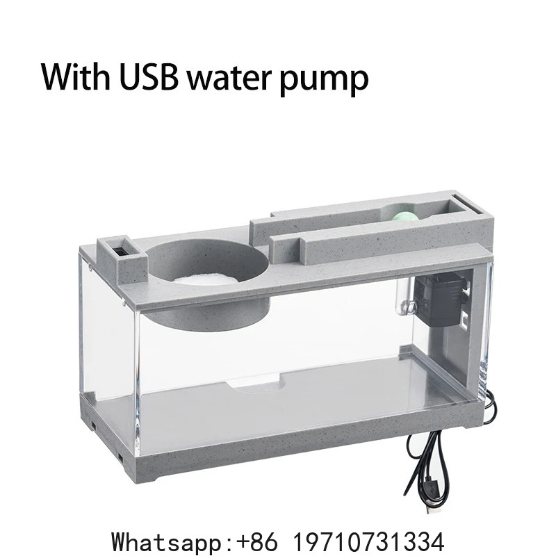 Fish Tank Filter - 水族館の水槽キット内蔵酸素バーUSBミュートフィルター付きライトストリップ多機能オフィスデスクトップホームオーナメント装飾品