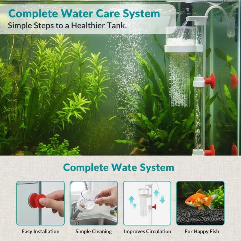 Aquarium Fish Tank Cleaner - エアリフト式魚糞コレクター 1セット 底面吸引式魚糞除去器 淡水・海水水槽清掃用
