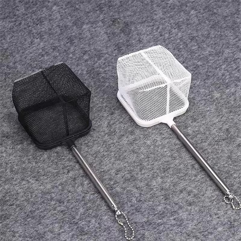 Aquarium Fish Net Small - 3D水族館小型魚用スクープ伸縮式ロングハンドル漁網、魚やエビを捕まえるための水族館ネットアクセサリー