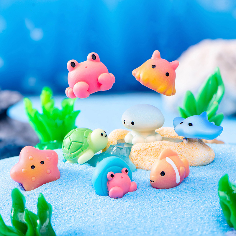 Aquarium Fish Dolphin - 創造的な樹脂海の動物、イルカのqctopuss、クラゲの置物、風景の装飾品、家の装飾、水族館の水槽