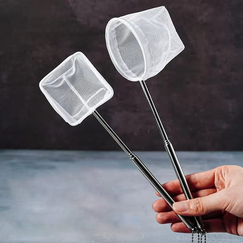 Aquarium Fish Net Small - ステンレス製の細かい網漁網 - 格納式で耐久性のある水槽や魚タンク用の小さな魚を捕まえるためのアクセサリー