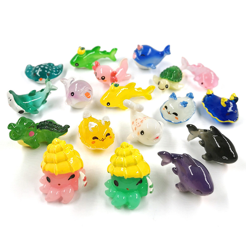 Aquarium Fish Dolphin - サメ,クジラ,カメ,イルカの置物,海の魚のモデル,DIY,家の装飾,水族館のミニチュア,妖精の庭の装飾アクセサリー,10個