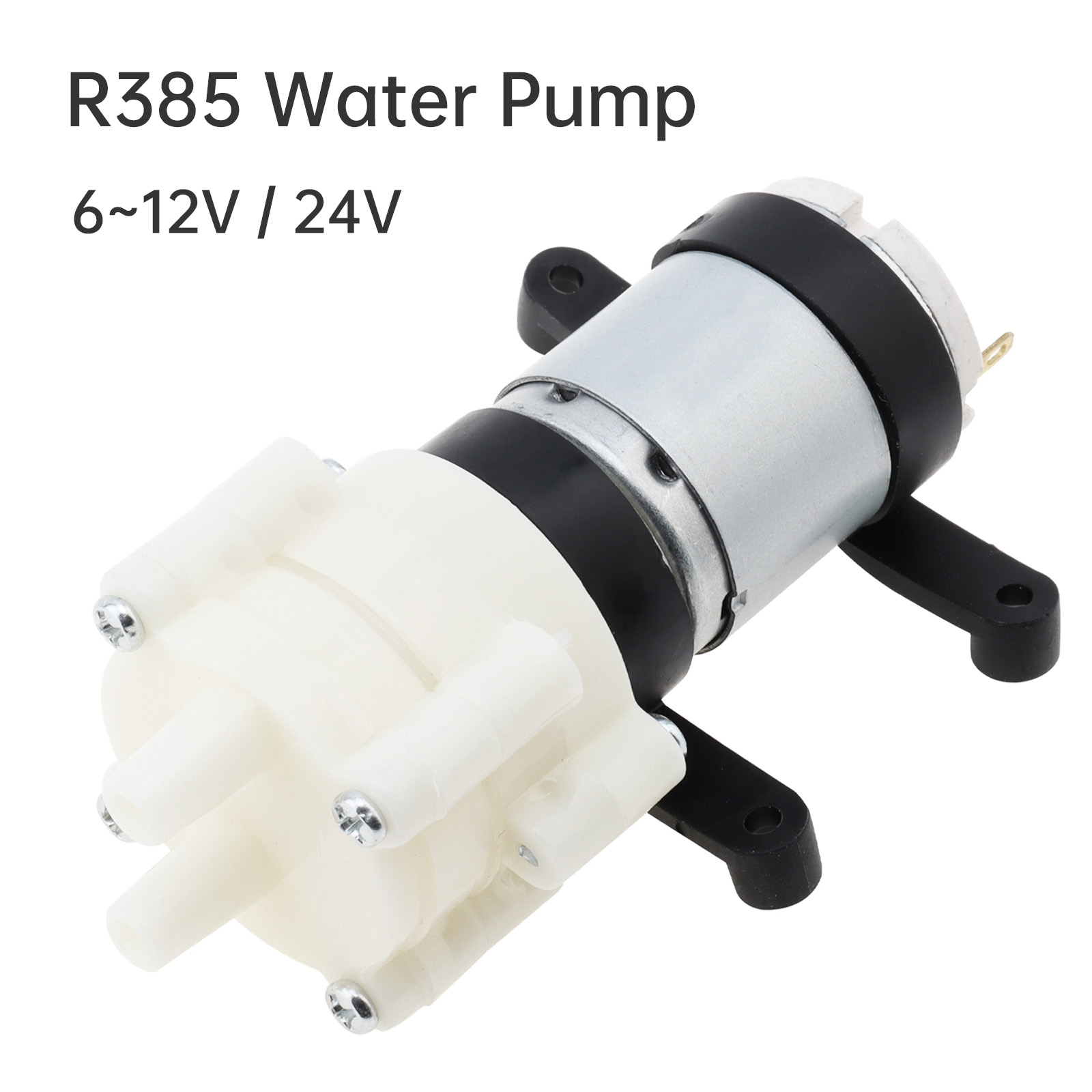 Aquarium Fish Big - R385 ミニウォーターポンプモーター 6-12V/24V 自吸ポンプ電動ダイヤフラムポンプ大流量 1.5-2L/分水槽/ティーマシン用