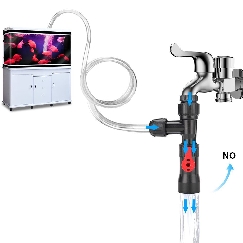 Aquarium Fish Tank Cleaner - 水槽用給水器 魚タンク用給水ポンプ 3ウェイ蛇口式給水器 魚タンク清掃ツール 水槽用品