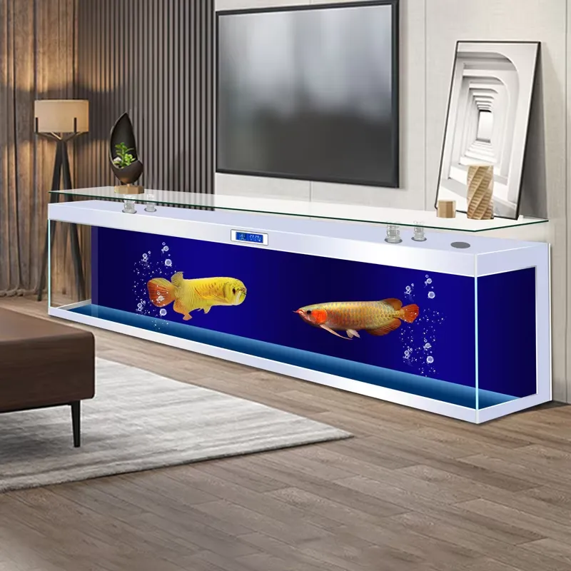 Aquarium Fish Low Maintenance - 正方形テレビ台付き水槽 大型 床置き 低メンテナンス 水換え不要 リビングルーム用