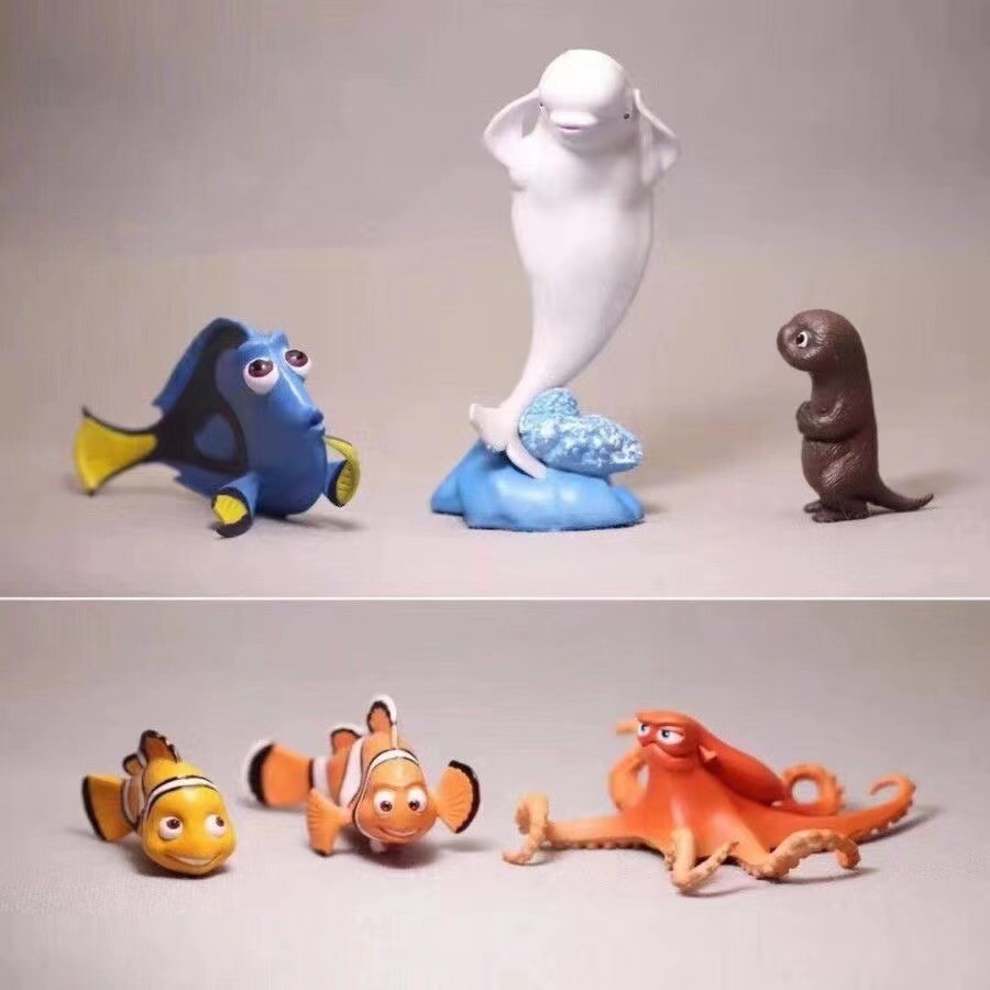 かわいい 6 PC 人形像世界の魚造園 Squidward  - Aquarium Fish Dolphin のレビューと価格