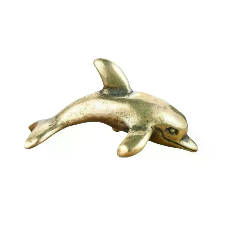 真鍮製のイルカの置物 ヴィンテージ風手作りの素朴な仕上げ 水 - Aquarium Fish Dolphin のレビューと価格