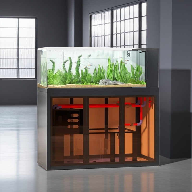 インダストリアルスタイルのアクアスケープ水槽、サイドオーバー - Aquarium Fish Low Maintenance のレビューと価格