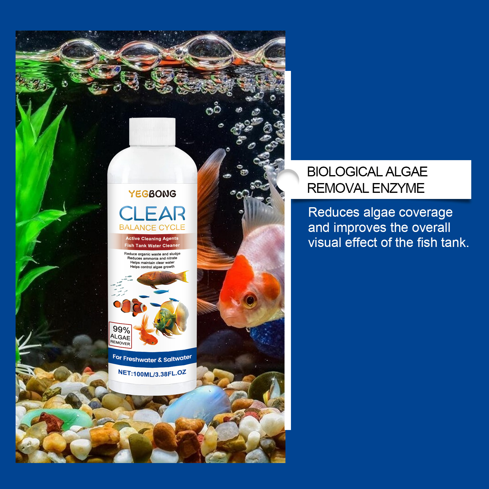 水族館の水精製器 100 ミリリットル淡水海水水槽クリーナー - Aquarium Fish Tank Cleaner のレビューと価格