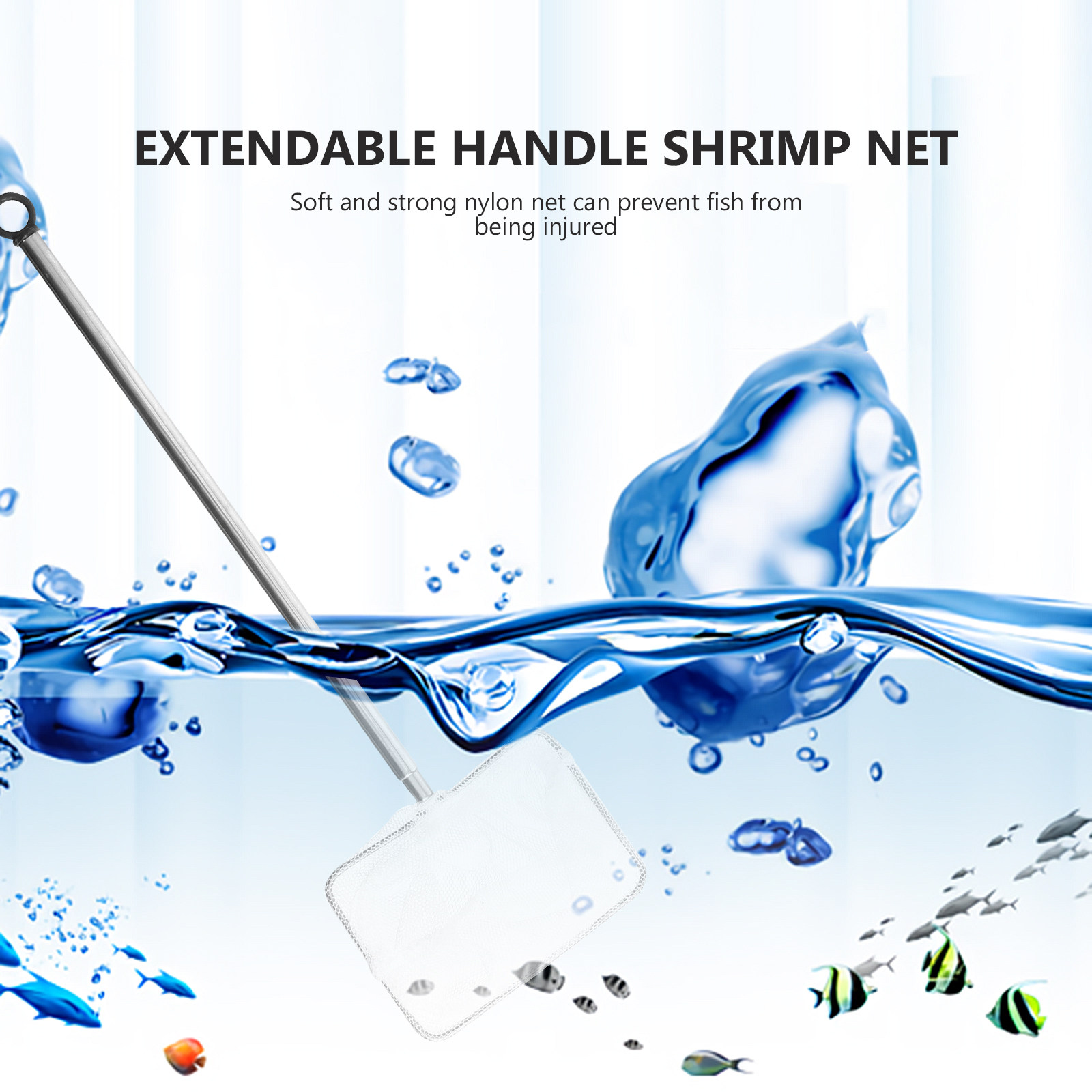 ステンレス製、小型魚用、伸縮ハンドル付き、エビ取り網、水槽、 - Aquarium Fish Net Small のレビューと価格