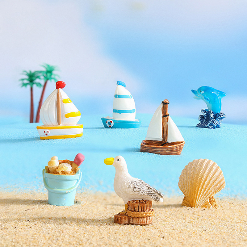 漫画のサーフボード装飾品、貝殻、海鳥、イルカ、樹脂、水槽、ヒ - Aquarium Fish Dolphin のレビューと価格