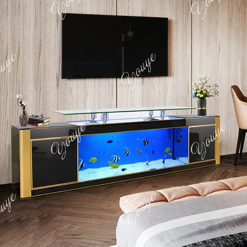 特注大型ガラス製クリア高級水槽、家庭用大型魚水槽、テレビキャ - Aquarium Fish Big のレビューと価格