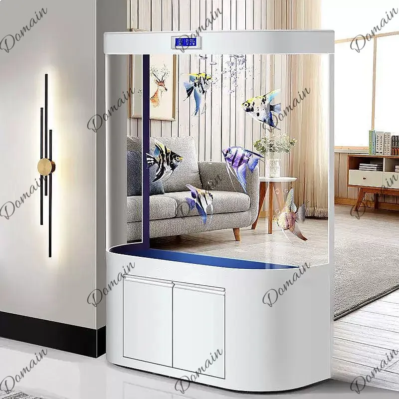 ZL大型水槽 リビングルーム 床置き型 底面フィルター 曲面 - Aquarium Fish Low Maintenance のレビューと価格