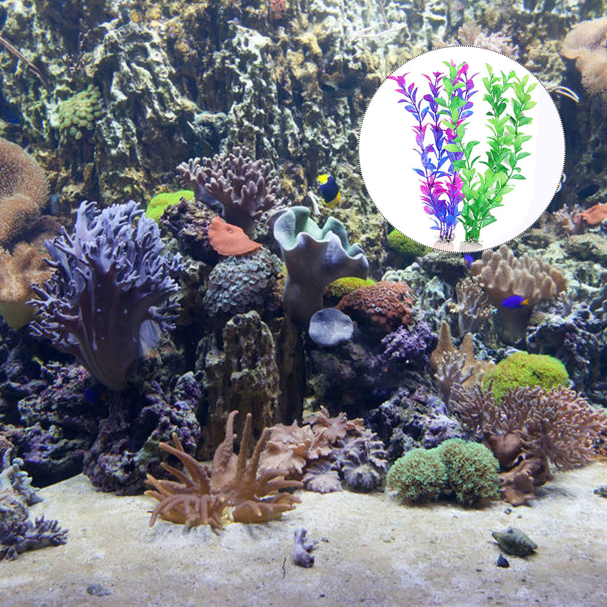 10個入りプレミアム人工水生植物、水槽装飾用、鮮やかな色、鮮 - Aquarium Fish Green のレビューと価格