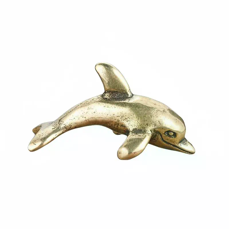 真鍮製イルカの置物 ヴィンテージ ハンドメイド 素朴な仕上げ - Aquarium Fish Dolphin のレビューと価格