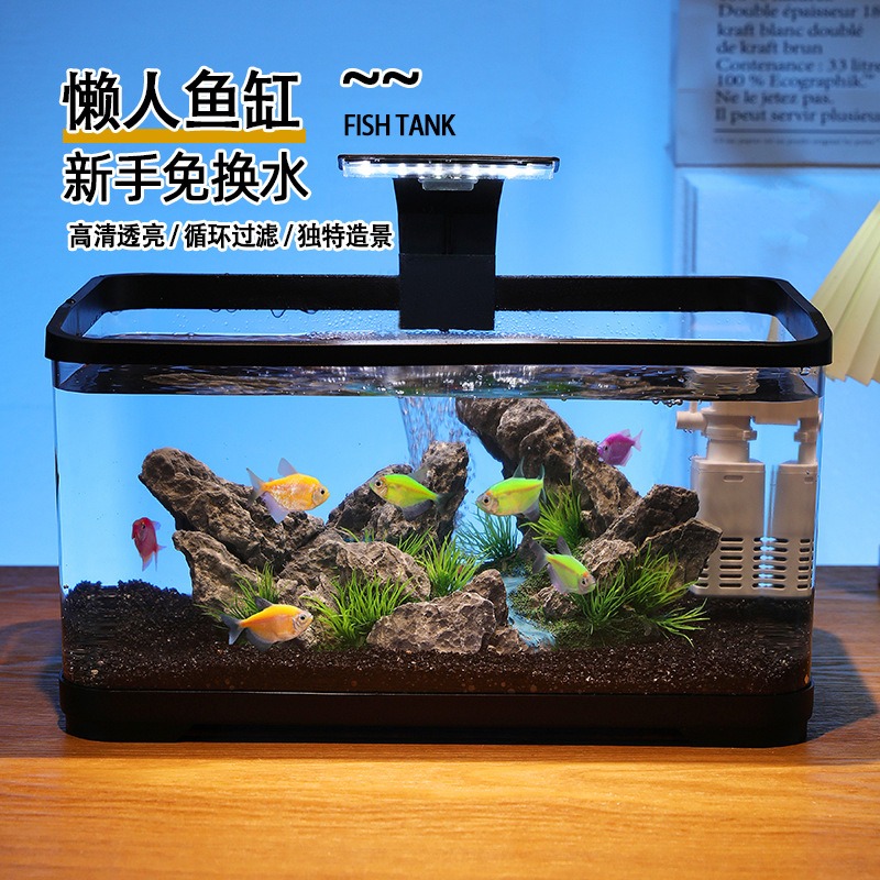 卓上水槽循環フィルター付きアクアリウム、静音エコ水槽、家庭装 - Fish Tank Filter のレビューと価格