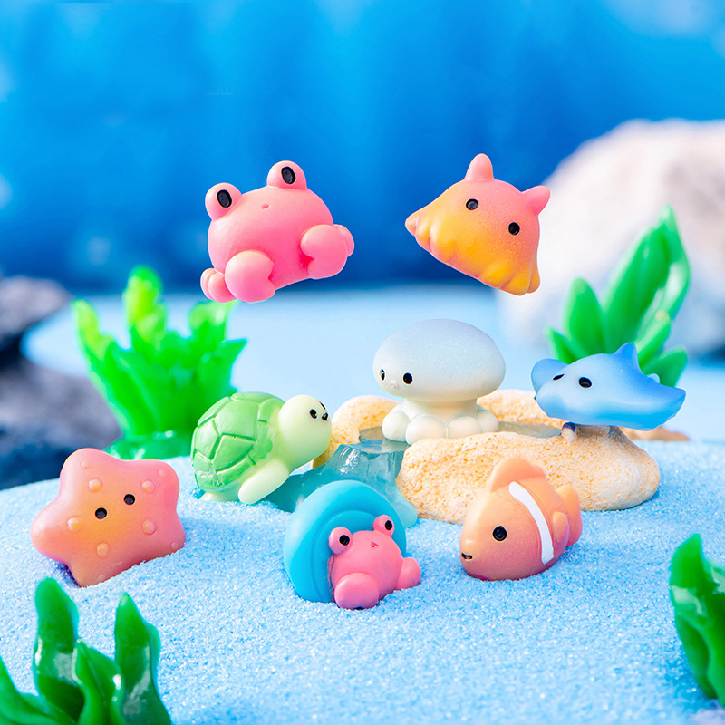 海洋動物の置物イルカタコクラゲカニタコウミガメクジラマイクロ - Aquarium Fish Dolphin のレビューと価格