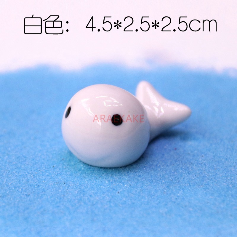 クジラとイルカの陶器製オーナメント、シンプルな漫画風カラー釉 - Aquarium Fish Dolphin のレビューと価格